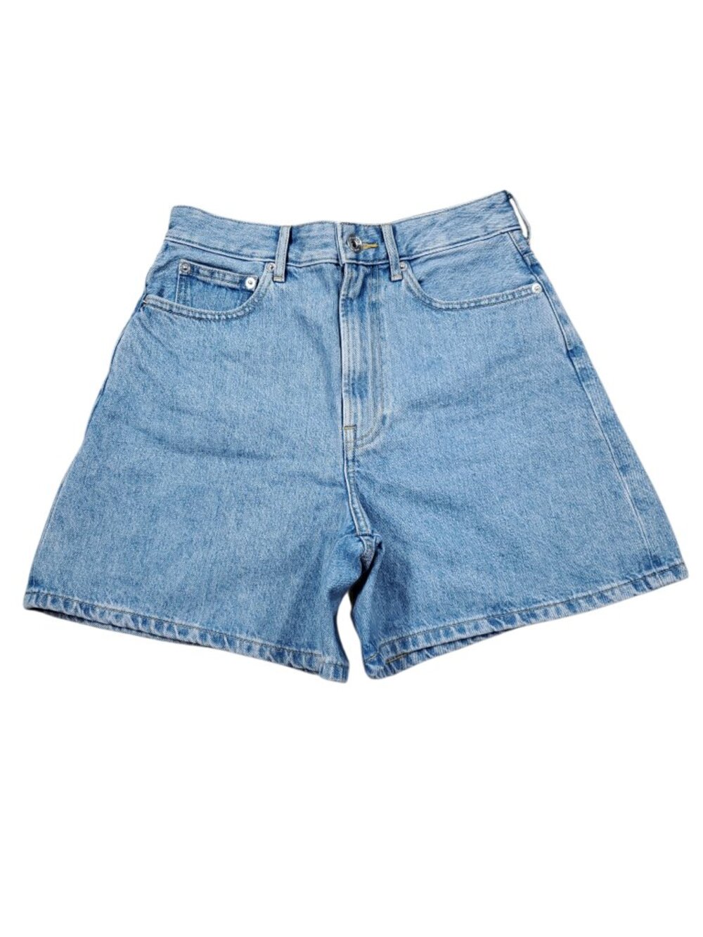 READ Everlane A-Line Denim Short High Rise Light Wash Blue Jean Shorts Size 25